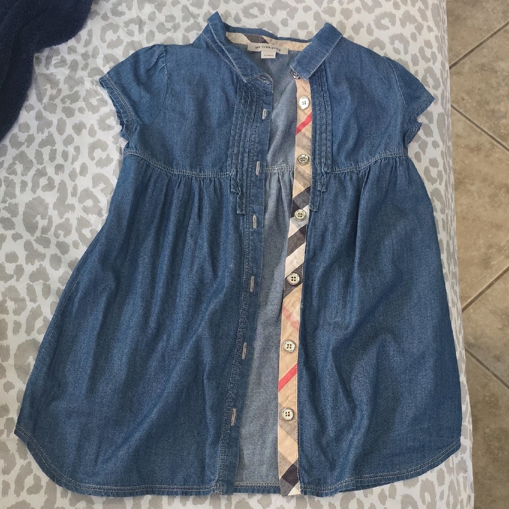 Burberry Blue Denim Short Sleeve Dress